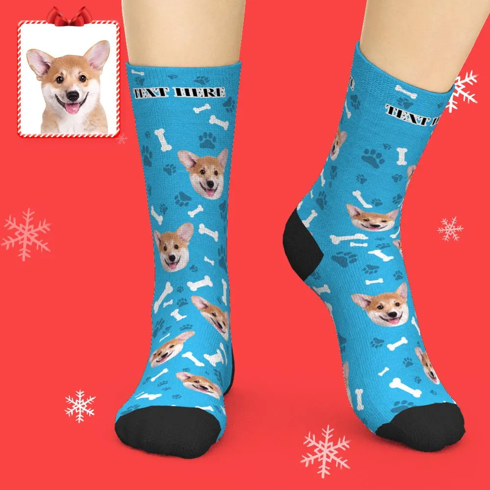 Custom Face Dog Socks With Your Text 3D preview