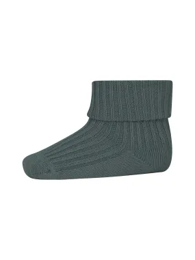 Dark Cyan Cotton Rib Baby Socks