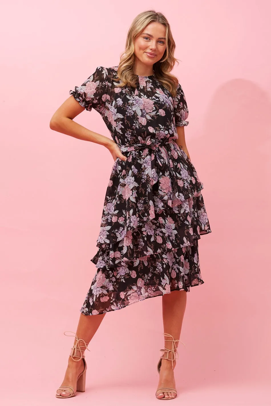 DAVINA FLORAL MIDI DRESS