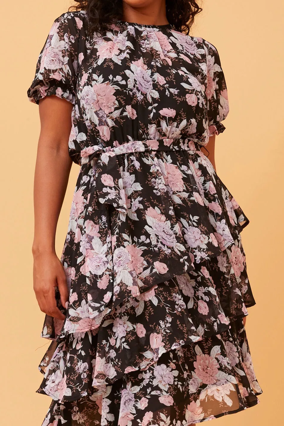 DAVINA FLORAL MIDI DRESS