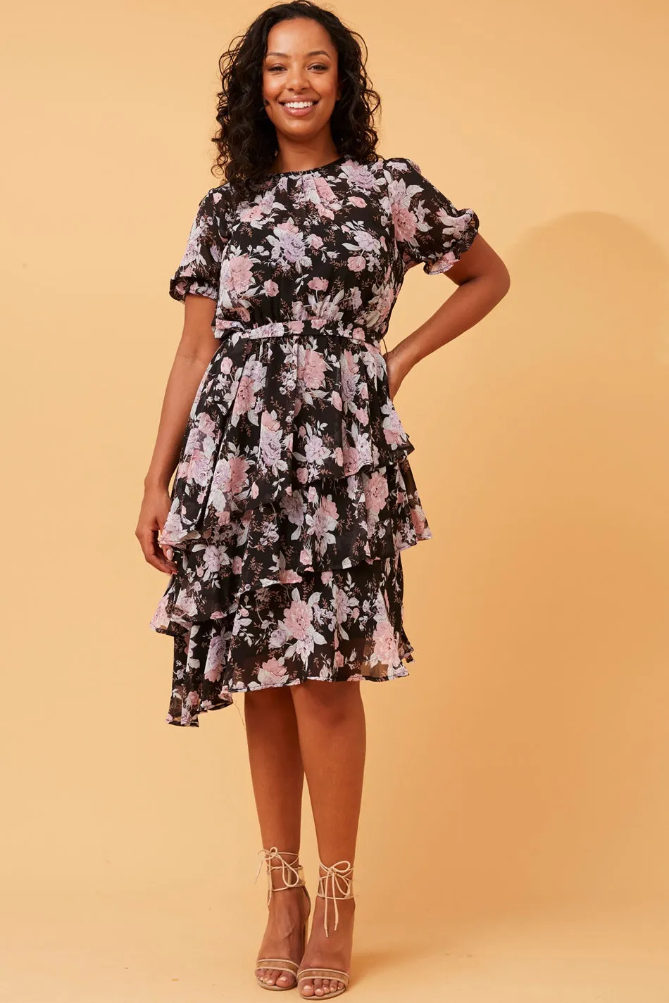 DAVINA FLORAL MIDI DRESS