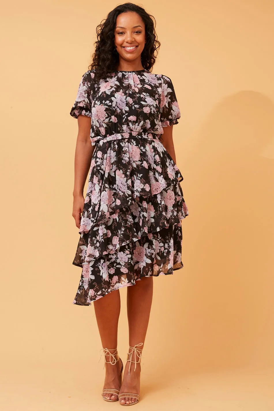 DAVINA FLORAL MIDI DRESS