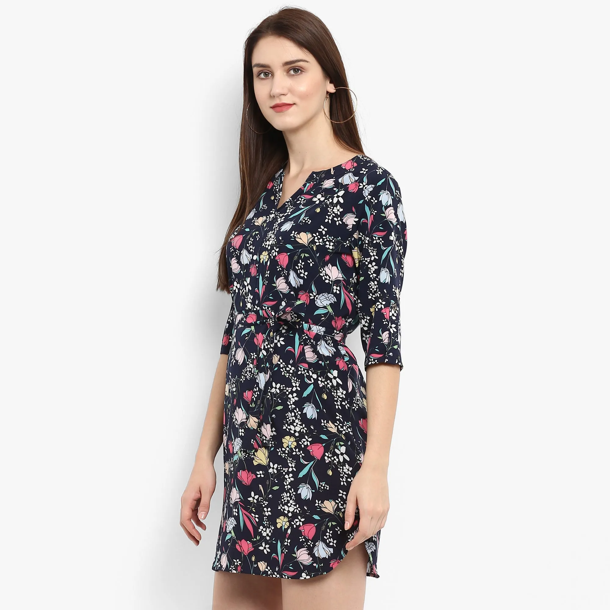 Floral Printed Shirt Dress