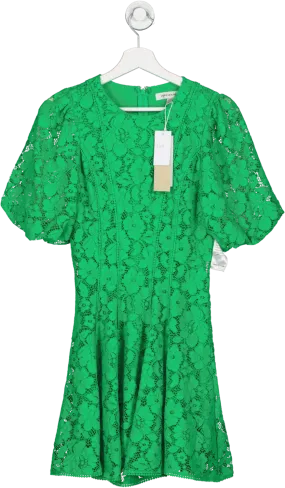 FOREVER NEW Green Milly Lace Trim Mini Dress UK 8