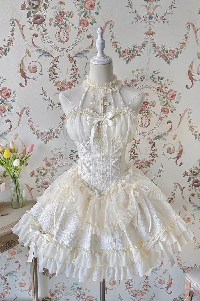 [Full Payment Reservation]Soft Gothic Cross Barbie Doll Halter Lolita Dress SP17397