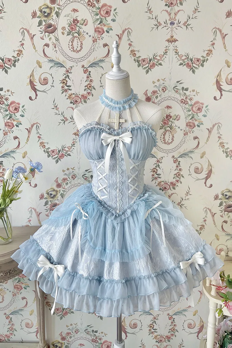 [Full Payment Reservation]Soft Gothic Cross Barbie Doll Halter Lolita Dress SP17397