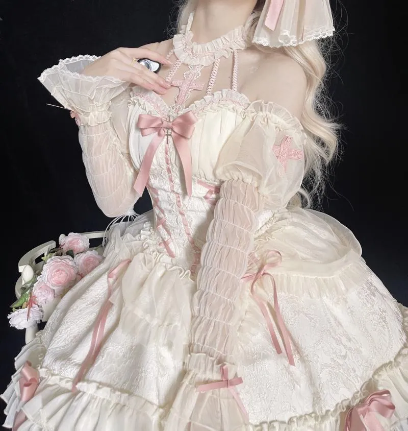 [Full Payment Reservation]Soft Gothic Cross Barbie Doll Halter Lolita Dress SP17397