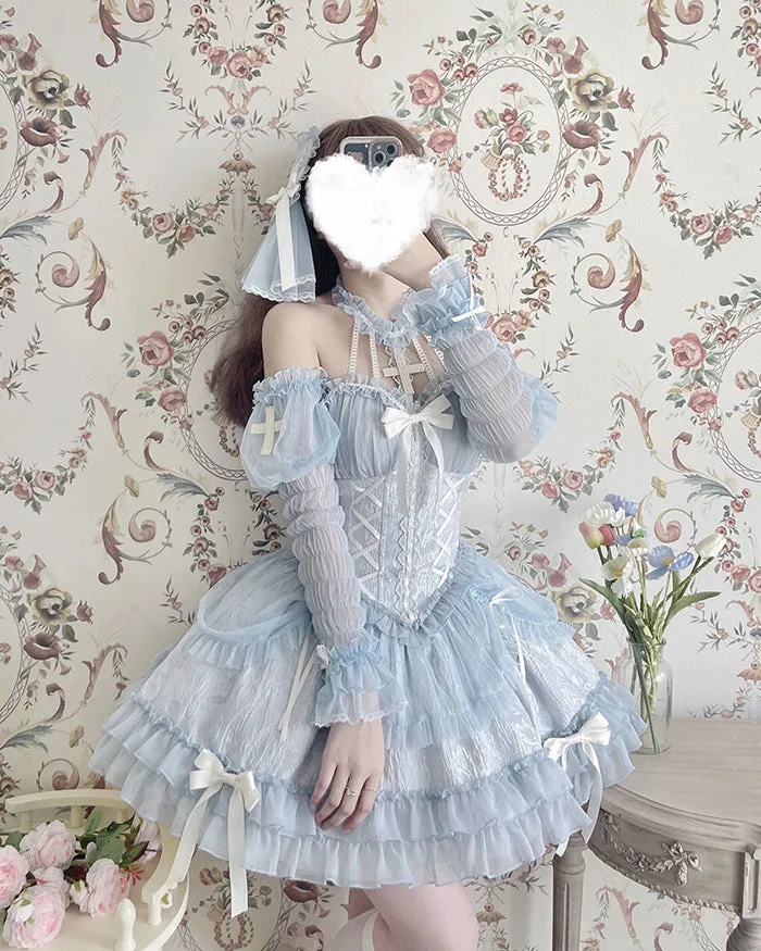 [Full Payment Reservation]Soft Gothic Cross Barbie Doll Halter Lolita Dress SP17397