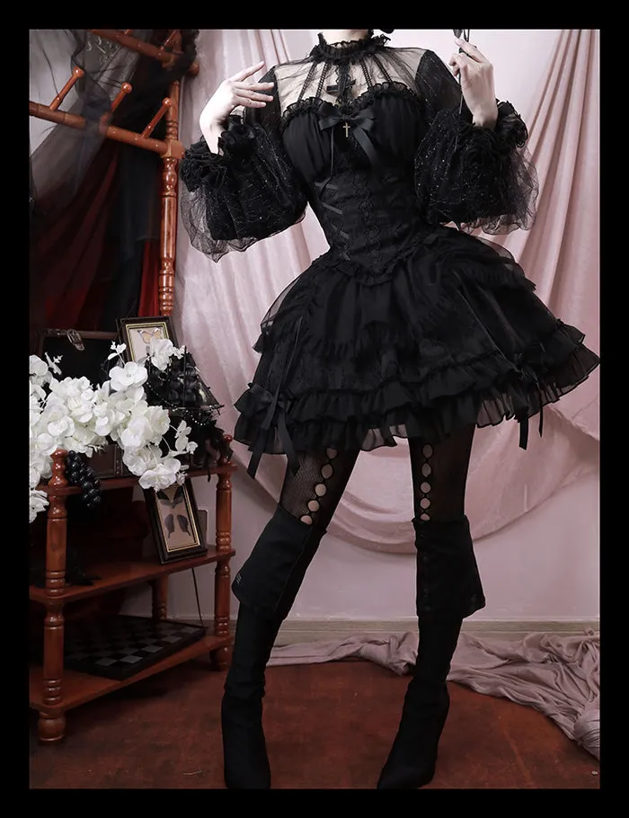 [Full Payment Reservation]Soft Gothic Cross Barbie Doll Halter Lolita Dress SP17397