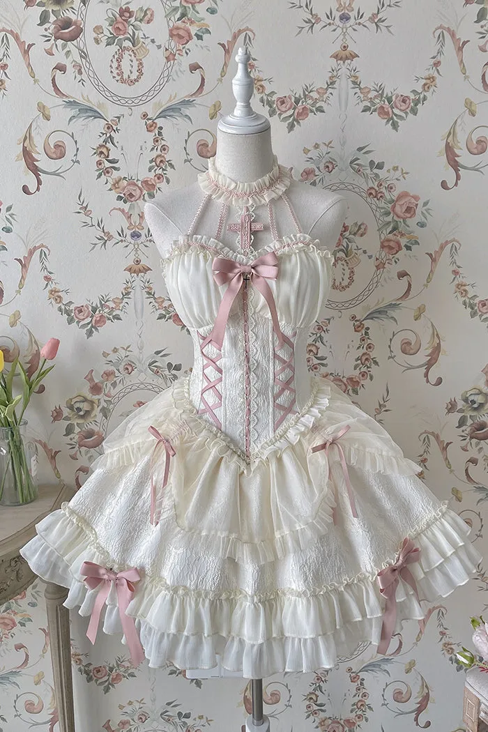 [Full Payment Reservation]Soft Gothic Cross Barbie Doll Halter Lolita Dress SP17397