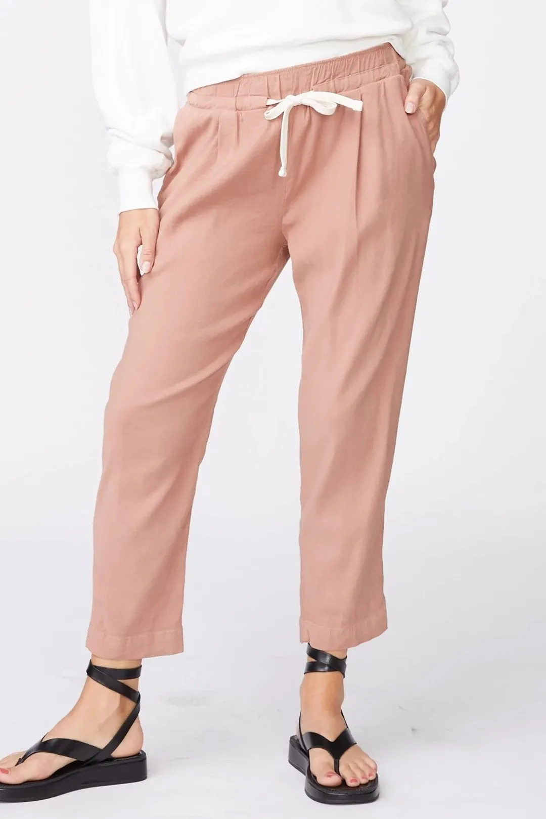 HB0584-3fc MONROW Linen Track trouser