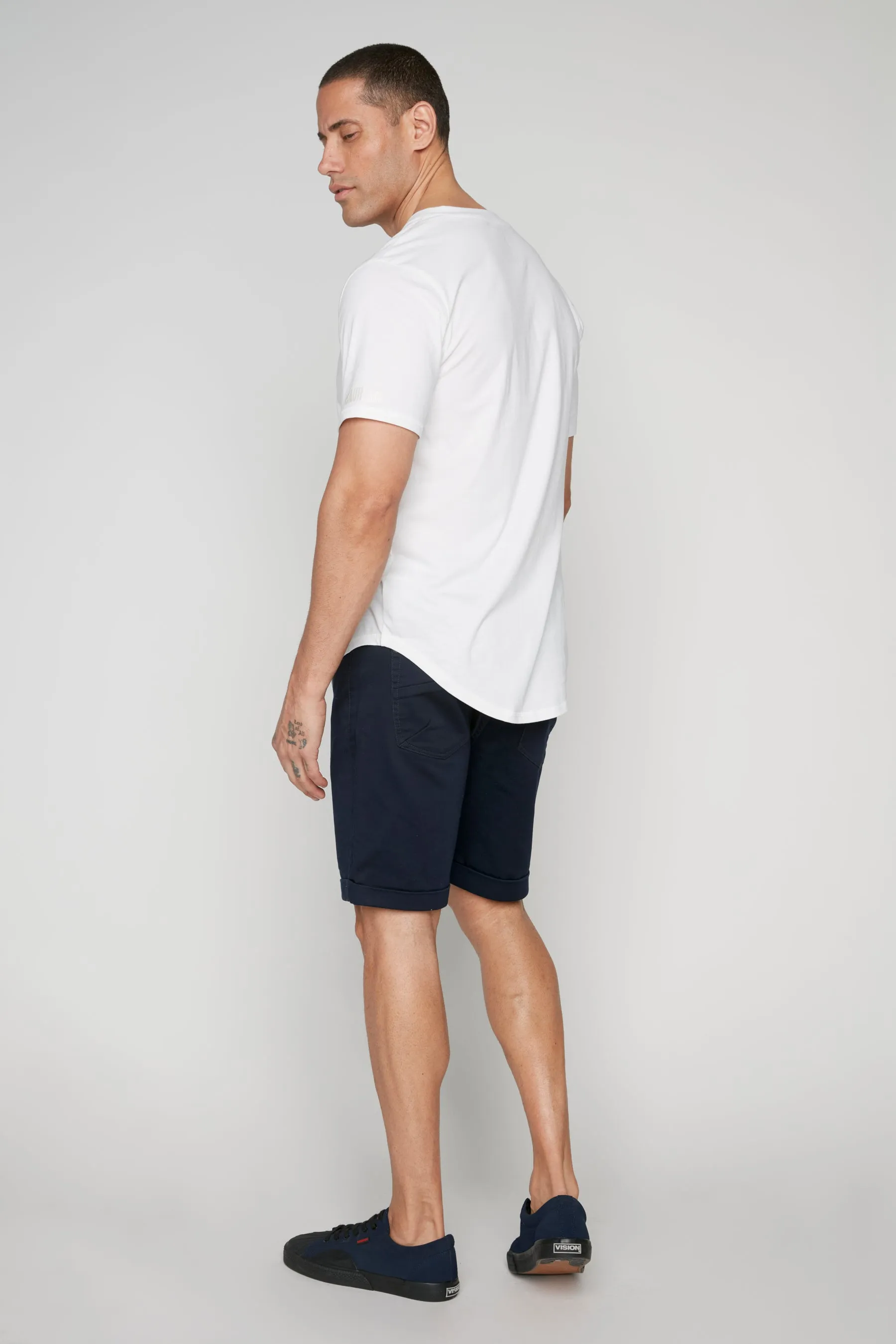 LENNON - Mens Rolled Up Shorts - Navy