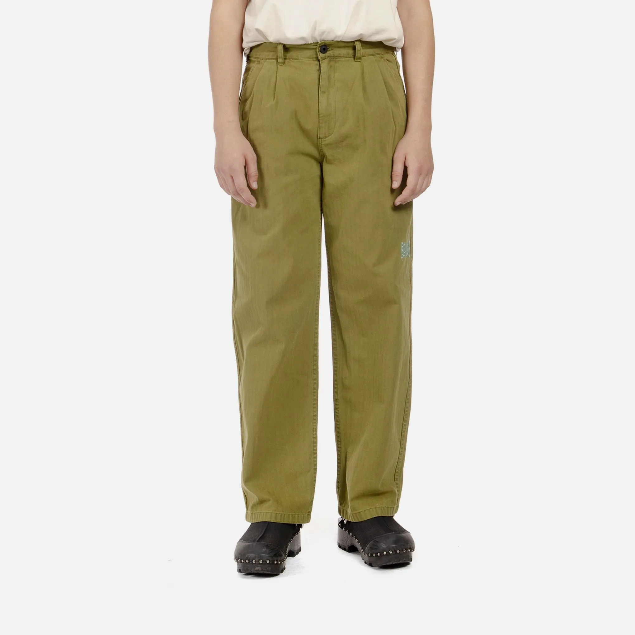 Livewire Pigment Dyed Herringbone Pant - Olive