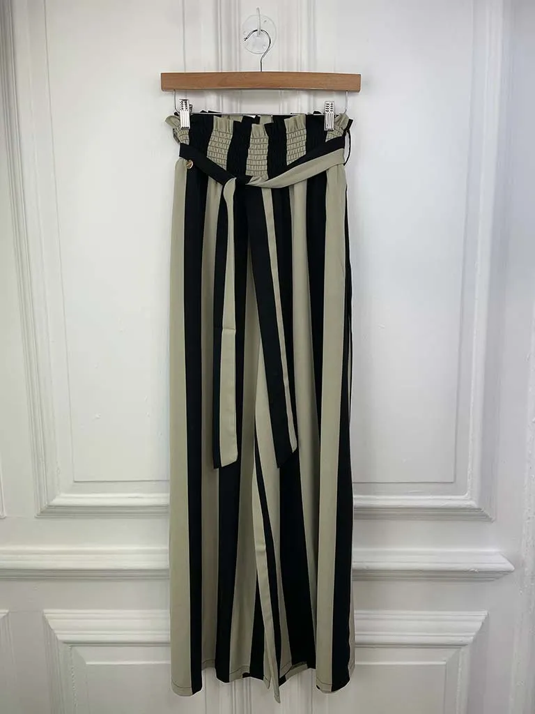 Malissa J Palazzo Trousers - Mono Block Stripe