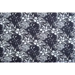 Modern Floral Cotton Fabric | Black & Grey BLK-0009C