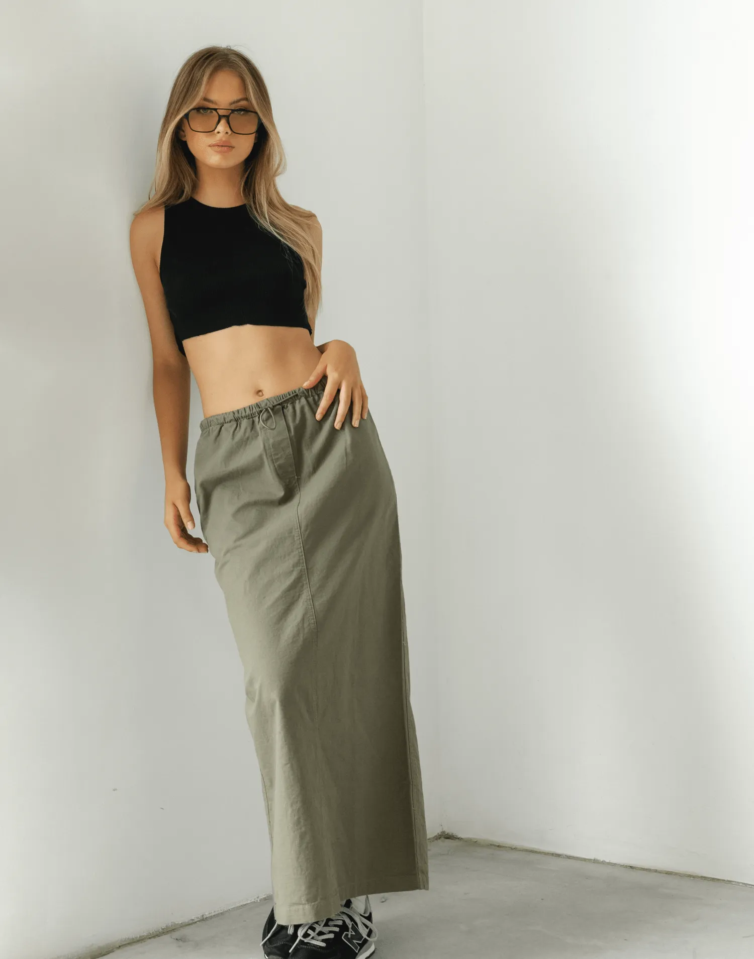 Myrtle Maxi Skirt (Khaki)