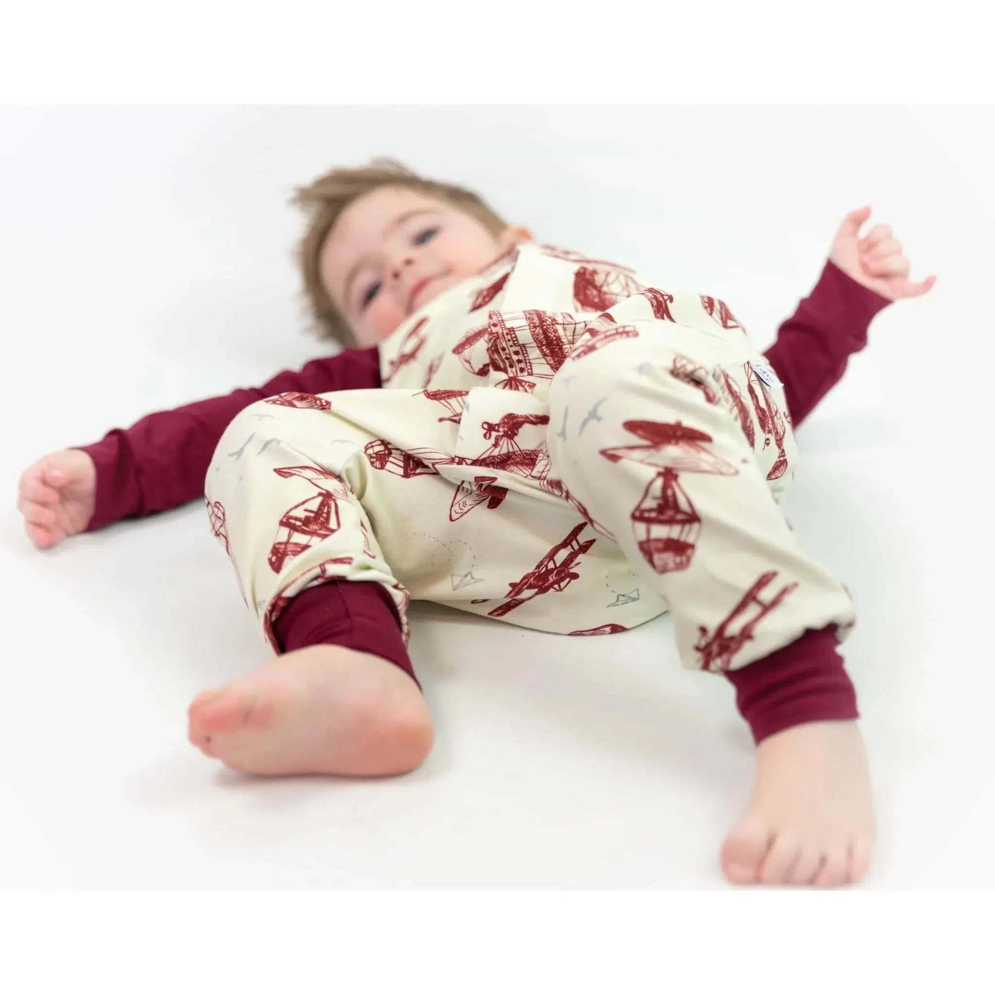 Organic Toddler & Baby Romper | Air Travel Long Leg Popper Romper