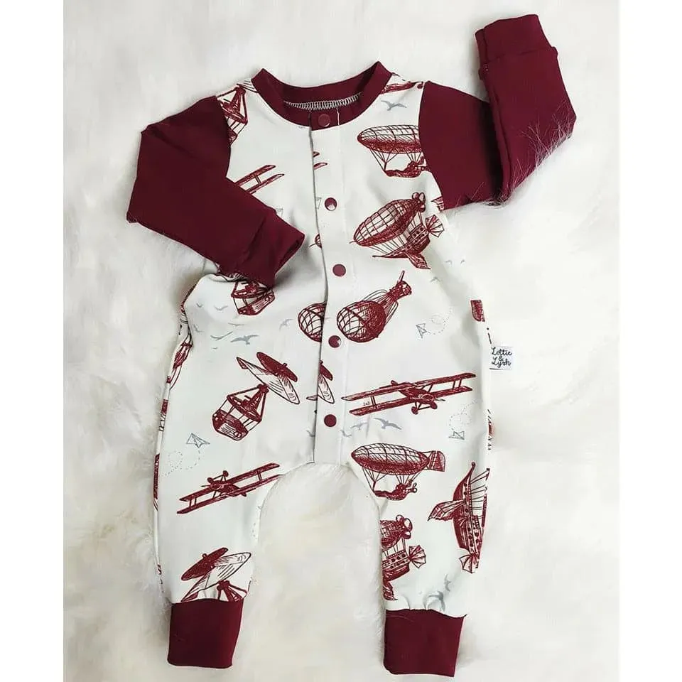 Organic Toddler & Baby Romper | Air Travel Long Leg Popper Romper