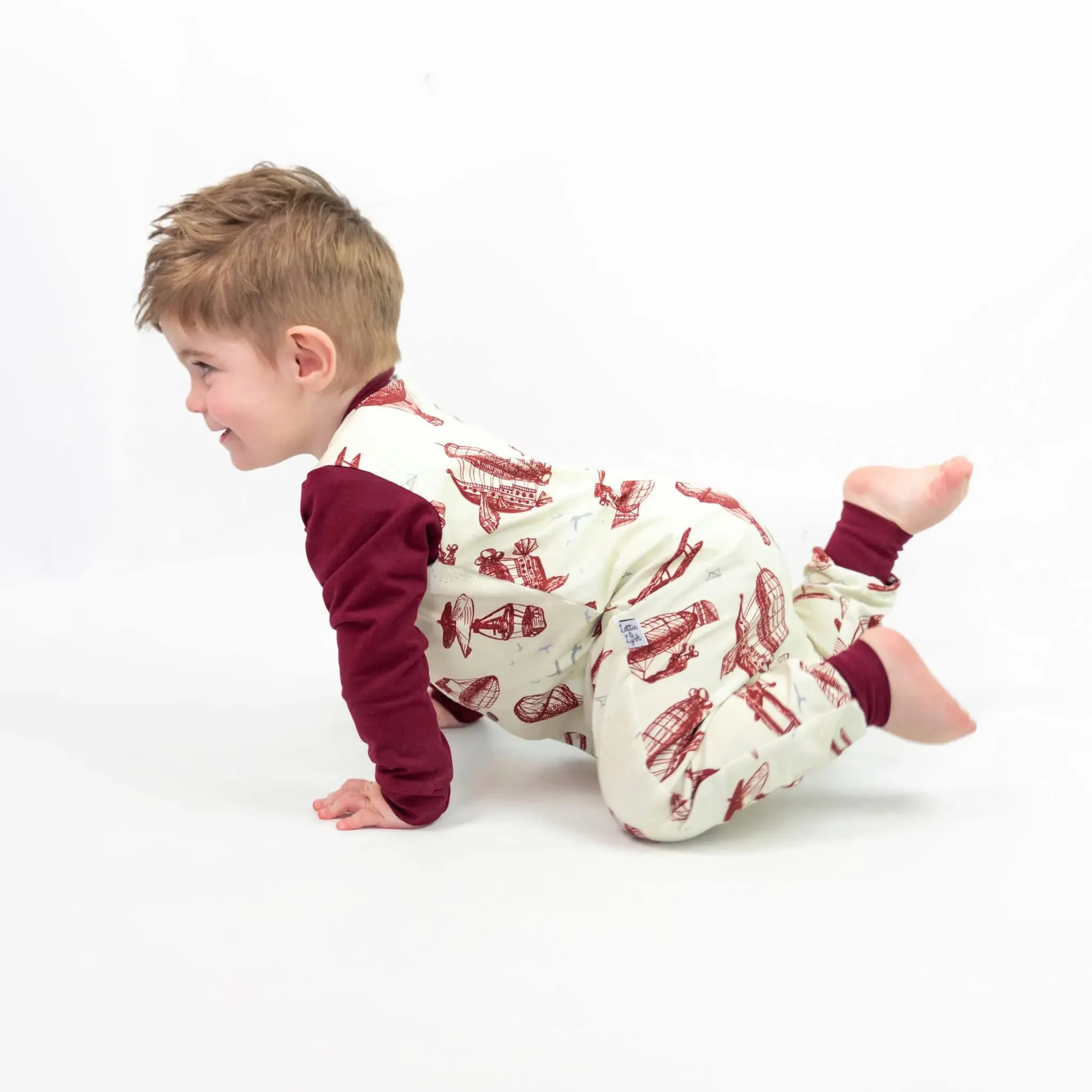 Organic Toddler & Baby Romper | Air Travel Long Leg Popper Romper