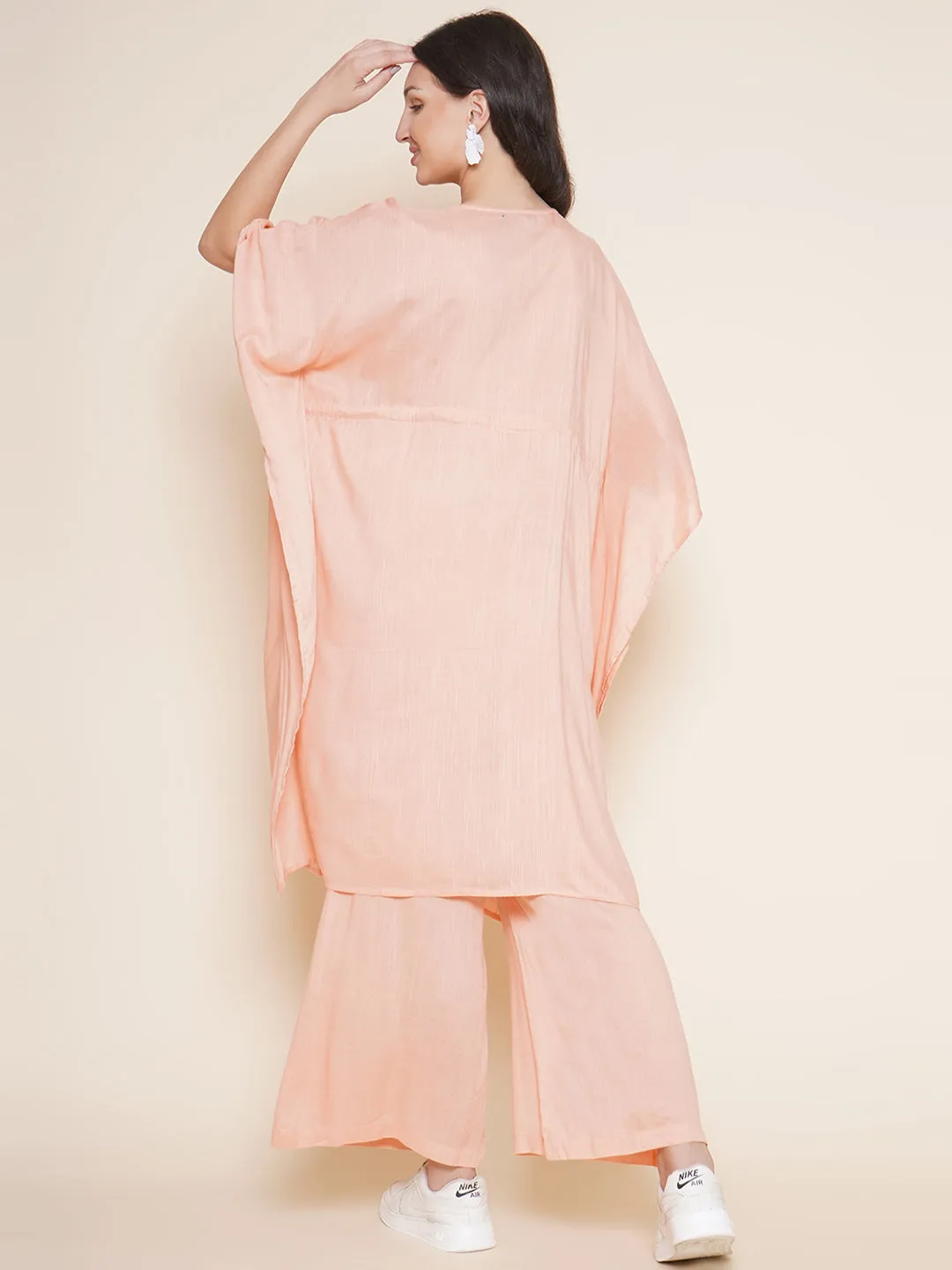 Peach Maternity and Nursing Kaftaan Set