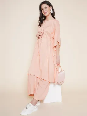 Peach Maternity and Nursing Kaftaan Set