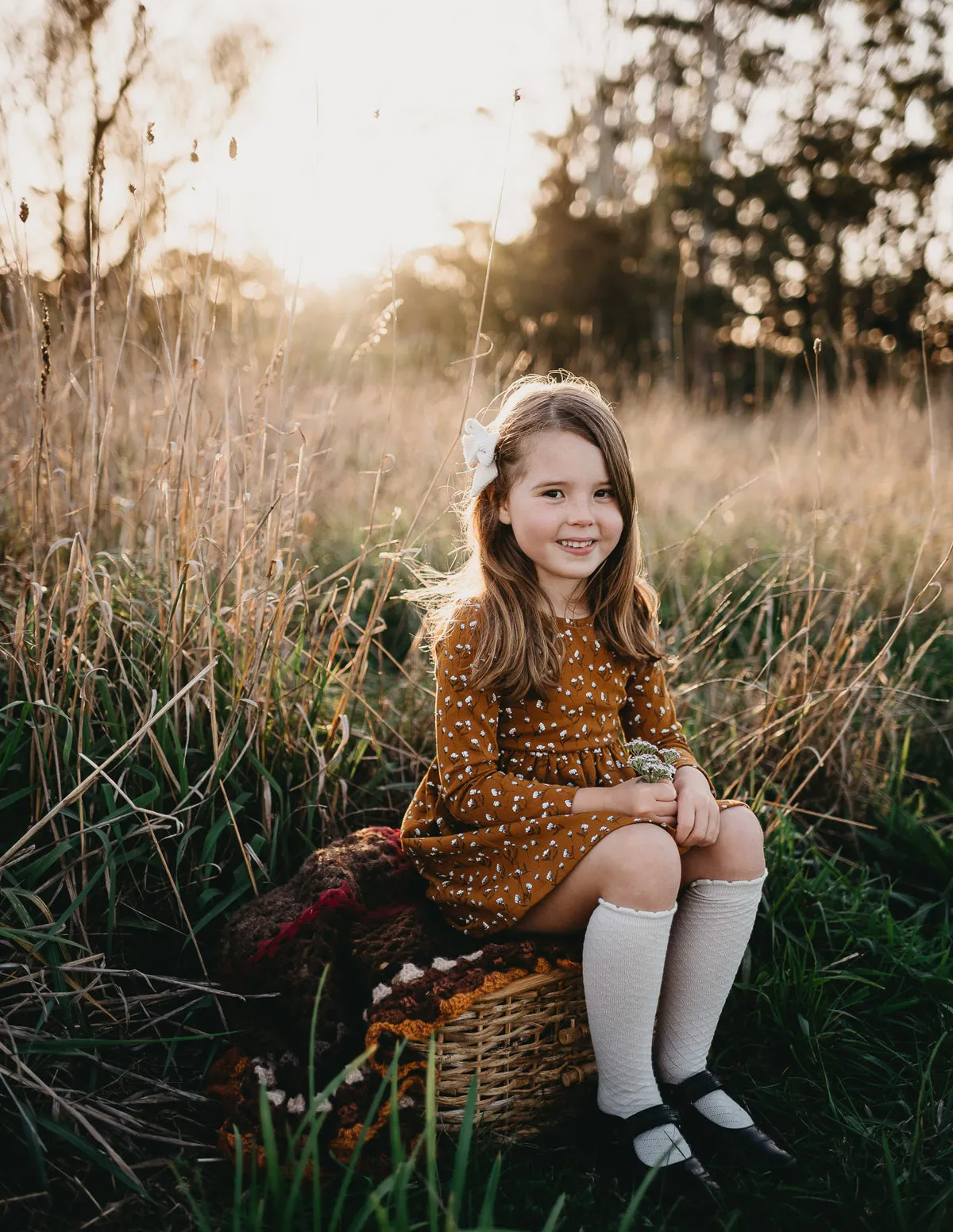 Picnic Knee-High Socks - Macaroon