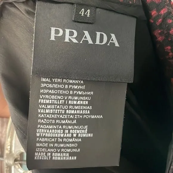 PradaRed Black Print Trousers