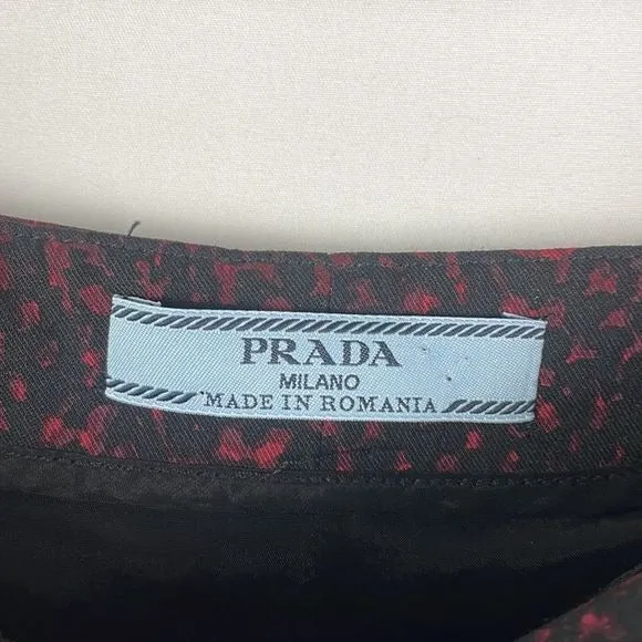 PradaRed Black Print Trousers