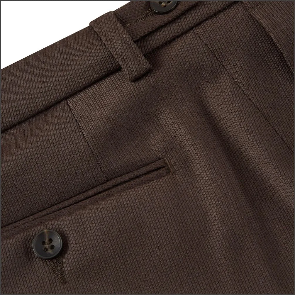 Prestige Brown Wool Blend Cavalry Twill Trouser>>