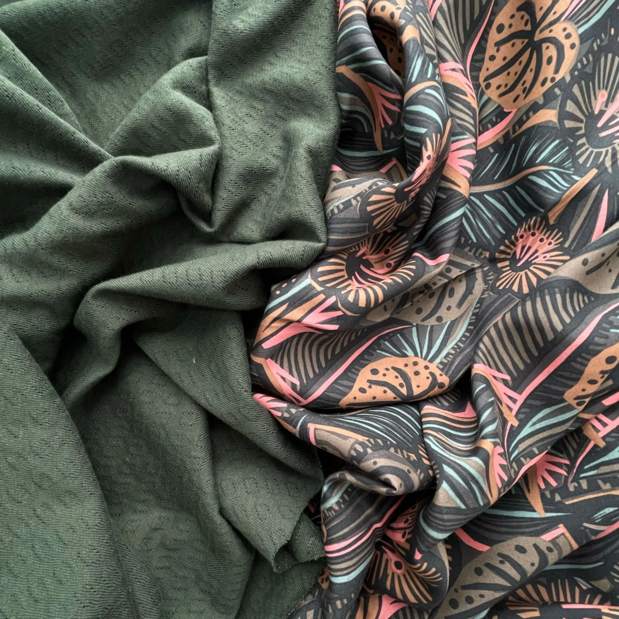 Rayon Challis Fabric in Lotusland by Cloud9