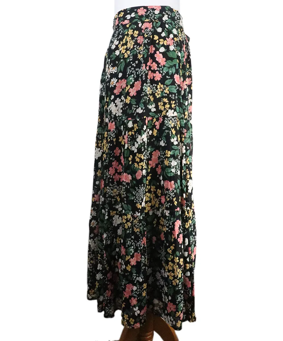 Reformation Black Floral Print Skirt sz 4