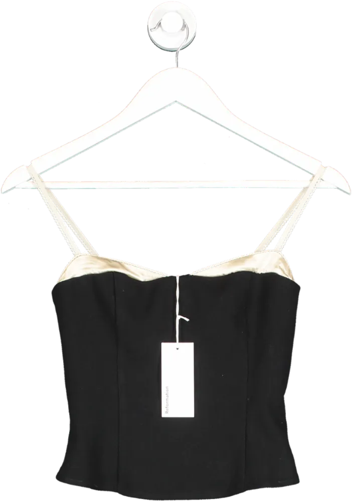 Reformation Black Melanie Top UK 6