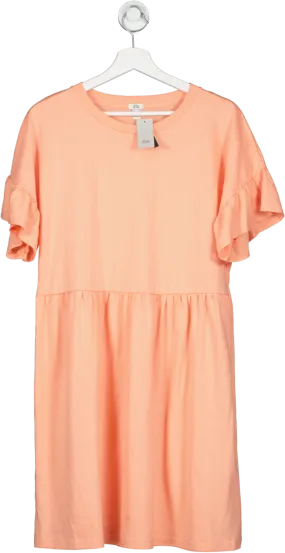 River Island Orange Frill Mini Dress UK 10