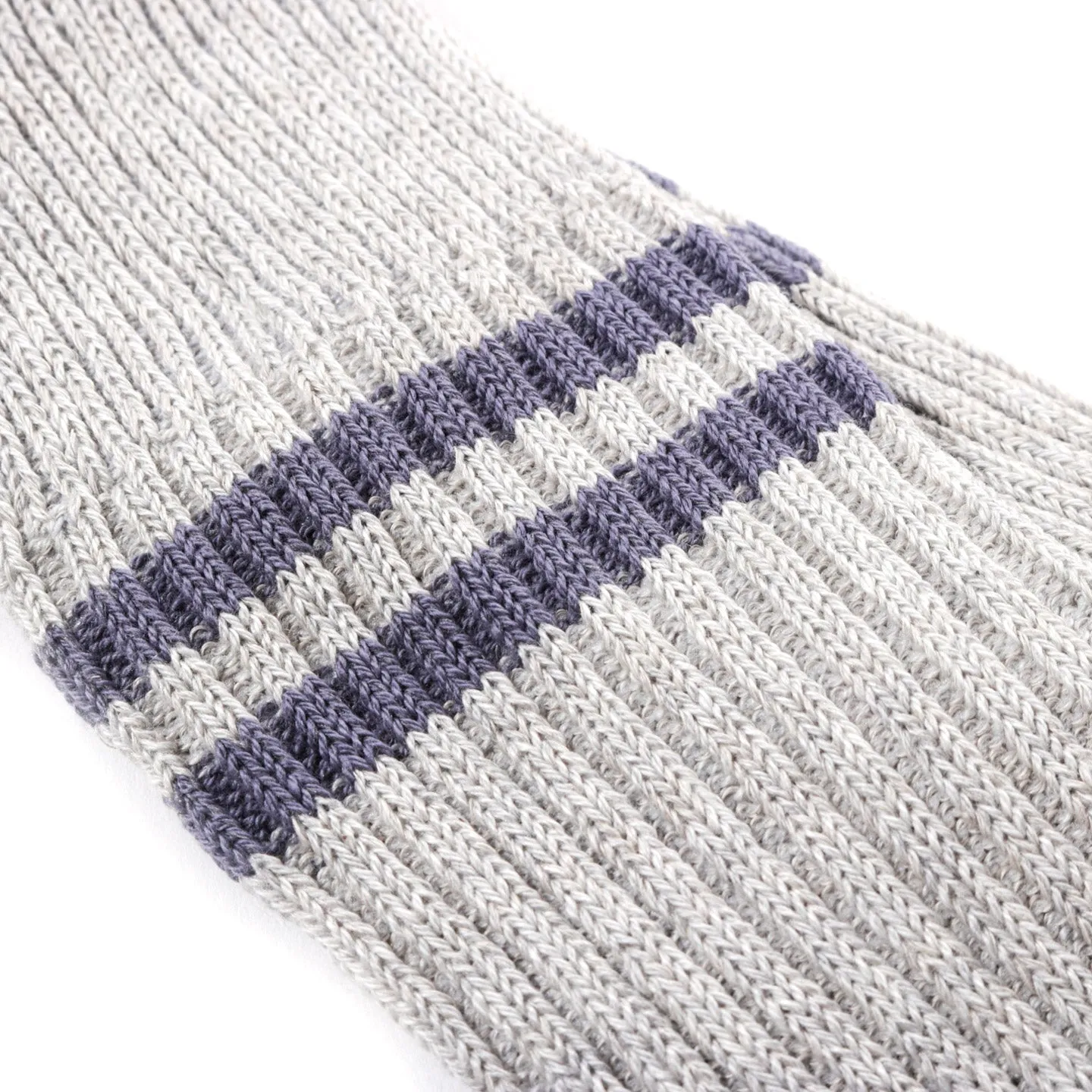 ROTOTO HEMP ORGANIC COTTON STRIPE SOCKS GRAY / PURPLE HAZE