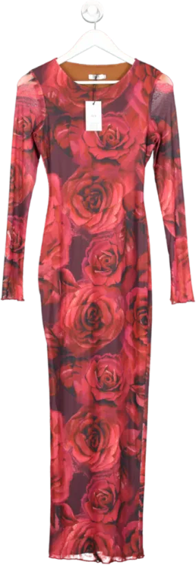 SLA the label Red Rose Midi Dress UK XXS