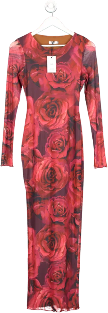 SLA the label Red Rose Midi Dress UK XXS