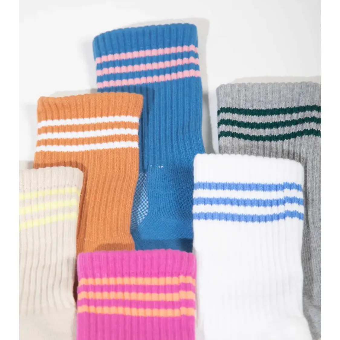 Striped Ankle Detail Casual Socks - H Grey