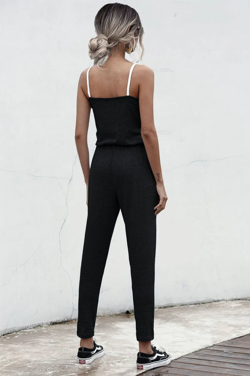 Sunset and Swim Contrast binding Cami Jumpsuit