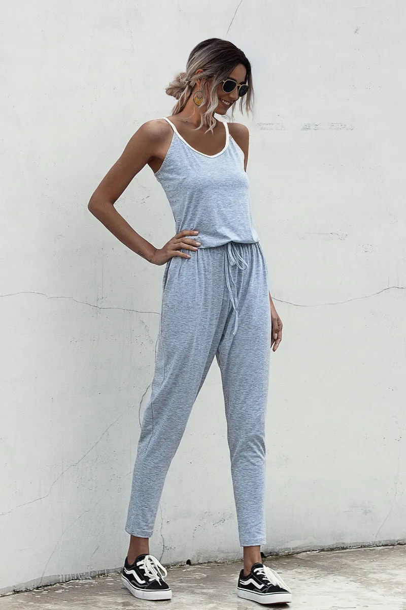 Sunset and Swim Contrast binding Cami Jumpsuit