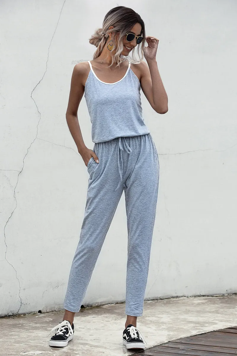 Sunset and Swim Contrast binding Cami Jumpsuit