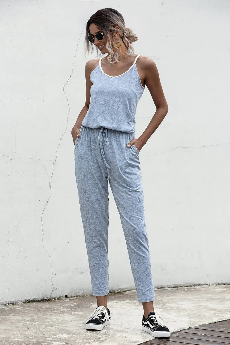 Sunset and Swim Contrast binding Cami Jumpsuit