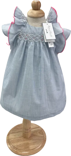 Tartine et Chocolat Blue Smocked Cotton Dress BNWT 6-9 Months