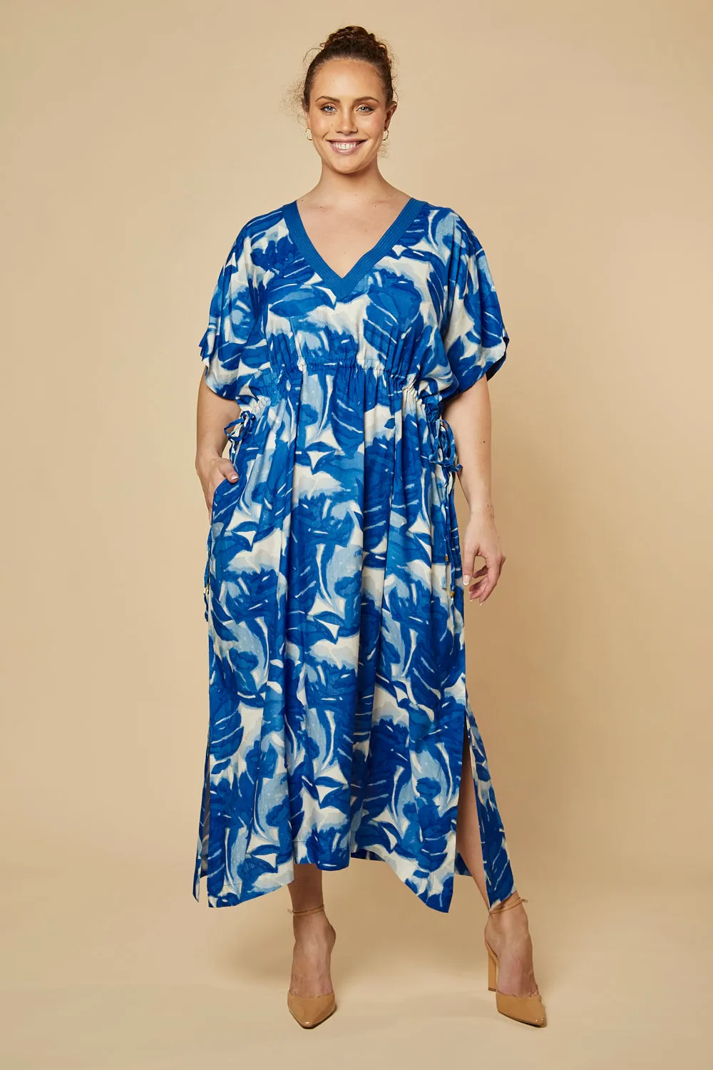 Tasha Maxi Kaftan Dress in Bora Bora