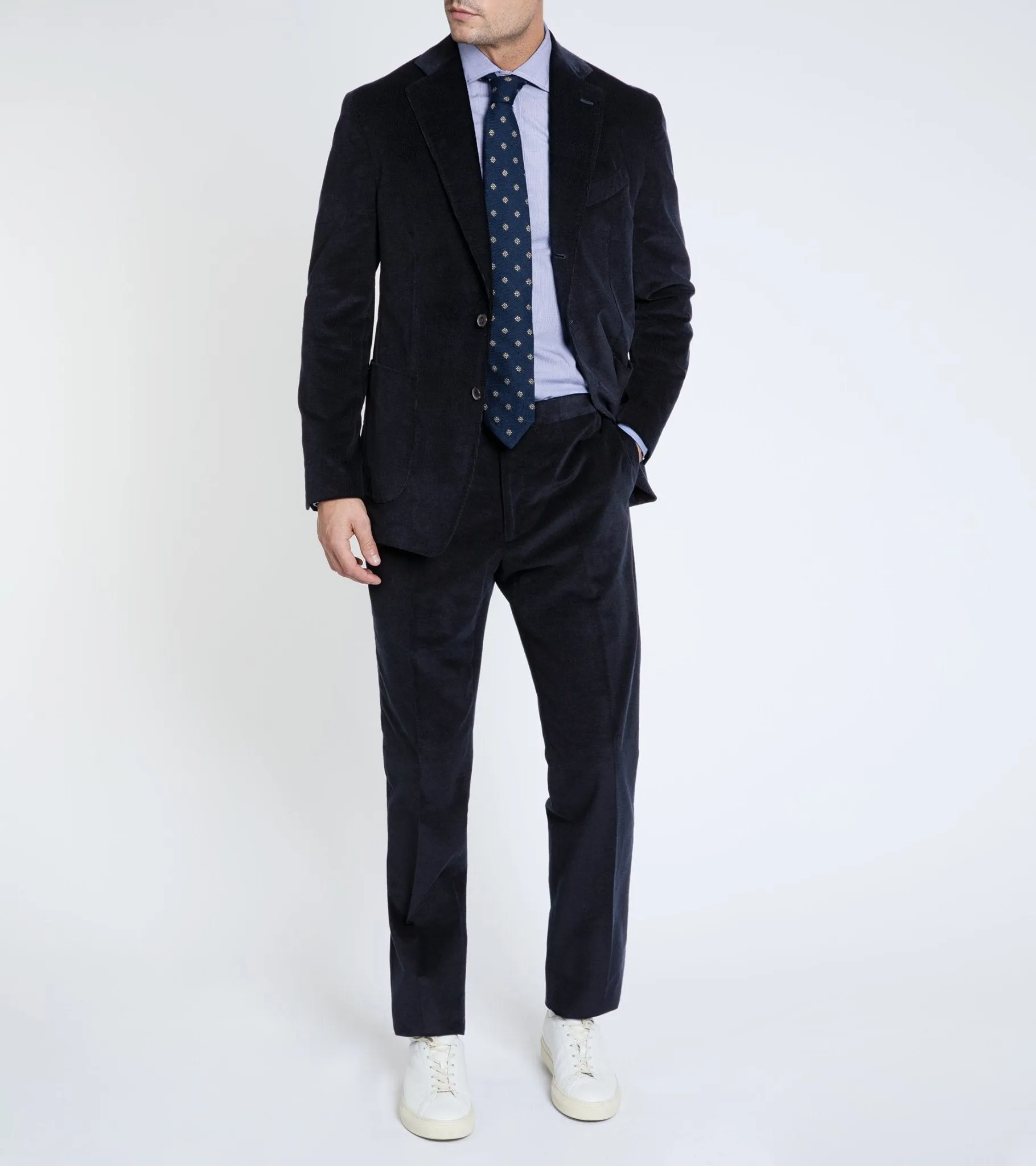 Trunk Wigmore Italian Cotton Needlecord Suit Jacket: Navy