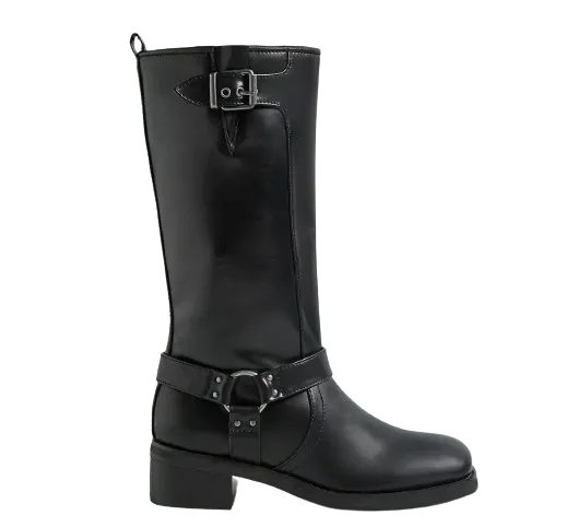 Urban Outfitters Black Tall Biker Boots UK 5