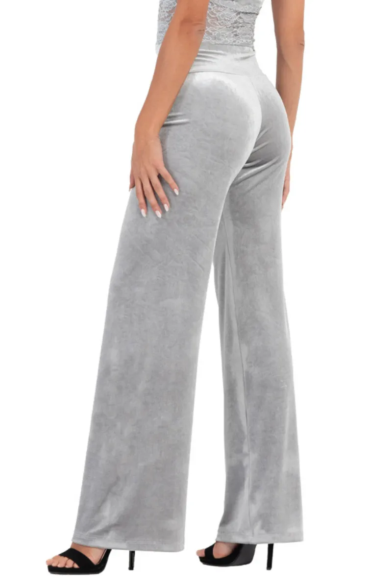 Velvet Wide Leg Pants