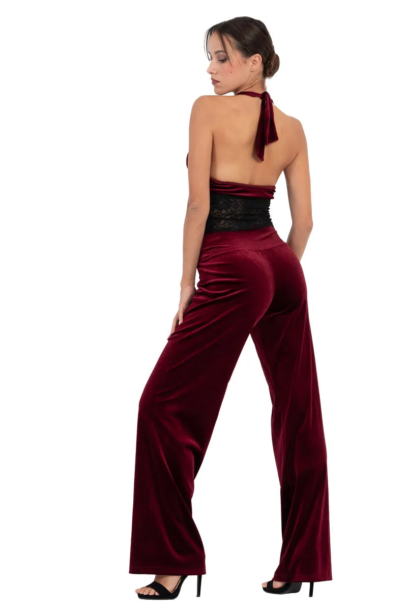 Velvet Wide Leg Pants