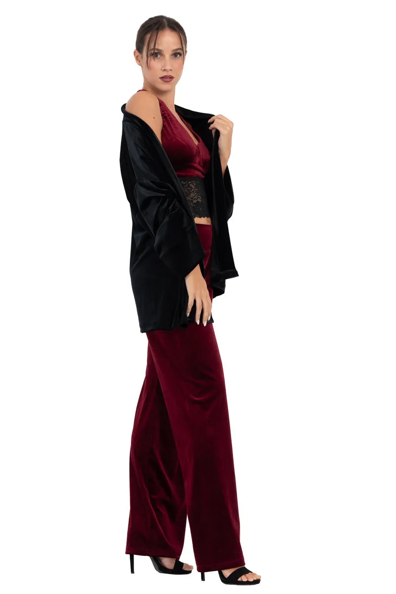 Velvet Wide Leg Pants