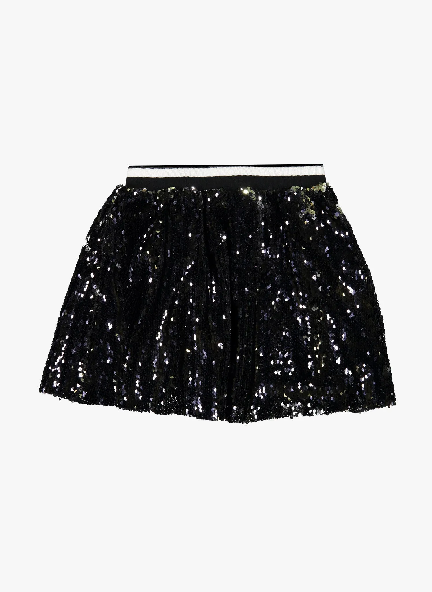 Vierra Rose Kate Sequin Skirts in Black/Grey Reversible Sequin