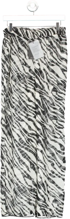 WAT. THE BRAND Black Chiffon Zebra Trousers UK XS